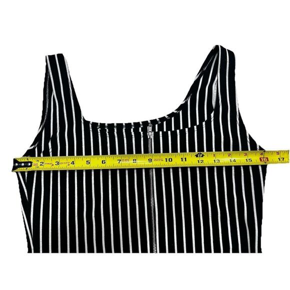 Popular Basics Dress Size Large Black And White Stripes Bodycon Dress Y2K - Picture 6 of 8